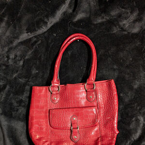 Red Faux Crocodile handback